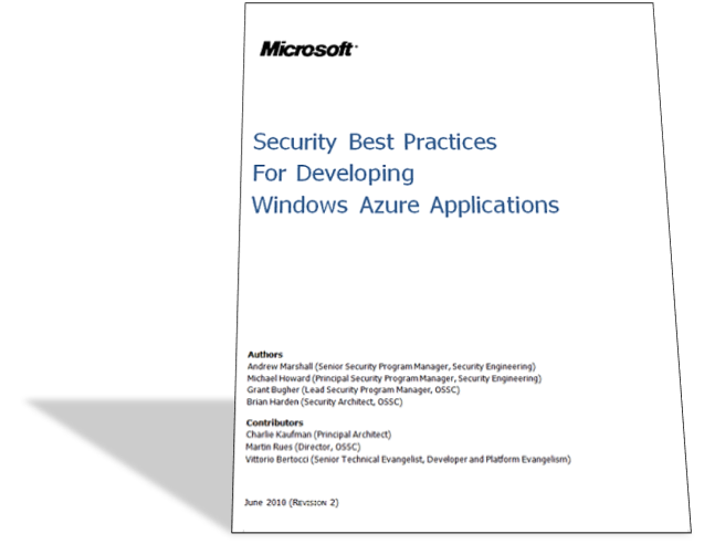 Security Best Practices For Developing Windows Azure Applications
