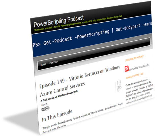 Powerscripting Podcast: ACS, Windows Azure and… PowerShell