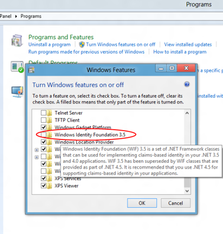 You Don’t Need To Install the WIF 1.0 Runtime on Windows 8: It’s Already There as a Windows Feature